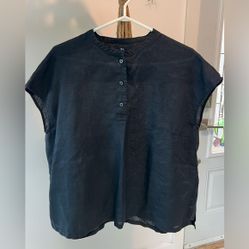 Oversized Tunic Top Navy Blue