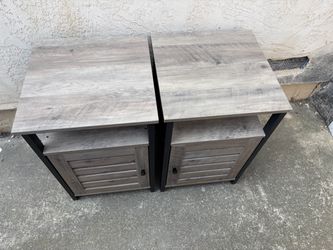 Industrial style side tables or nightstands