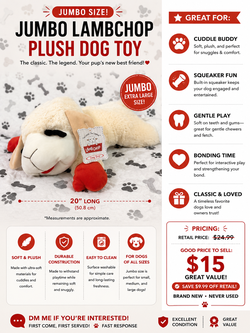 Jumbo Lamb Chop Plush Dog Toy