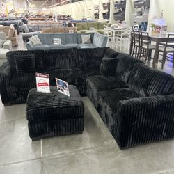 New Black Sectional 