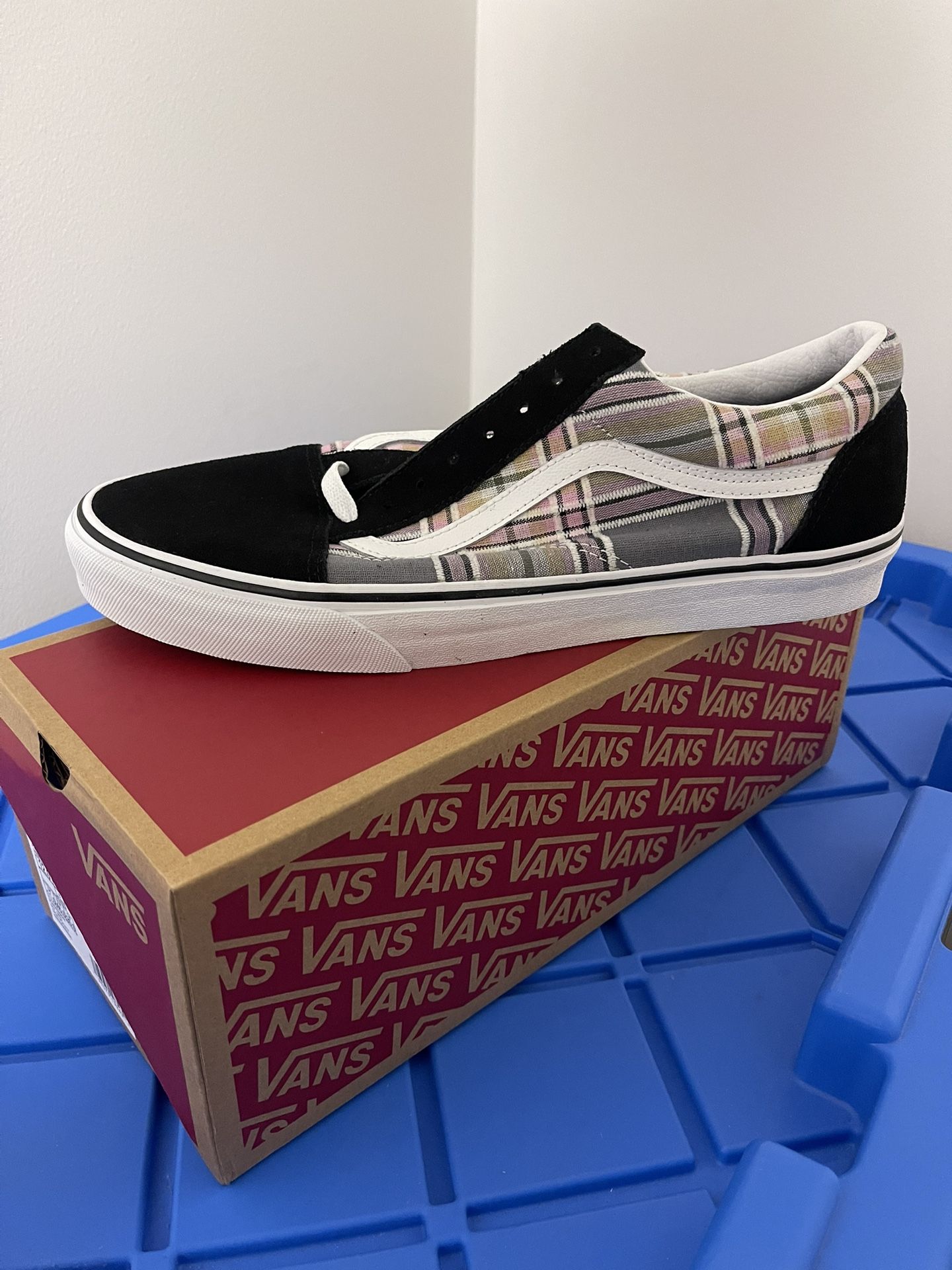 Vans Old Skool Plaid Gray/ Black Size Mens 12