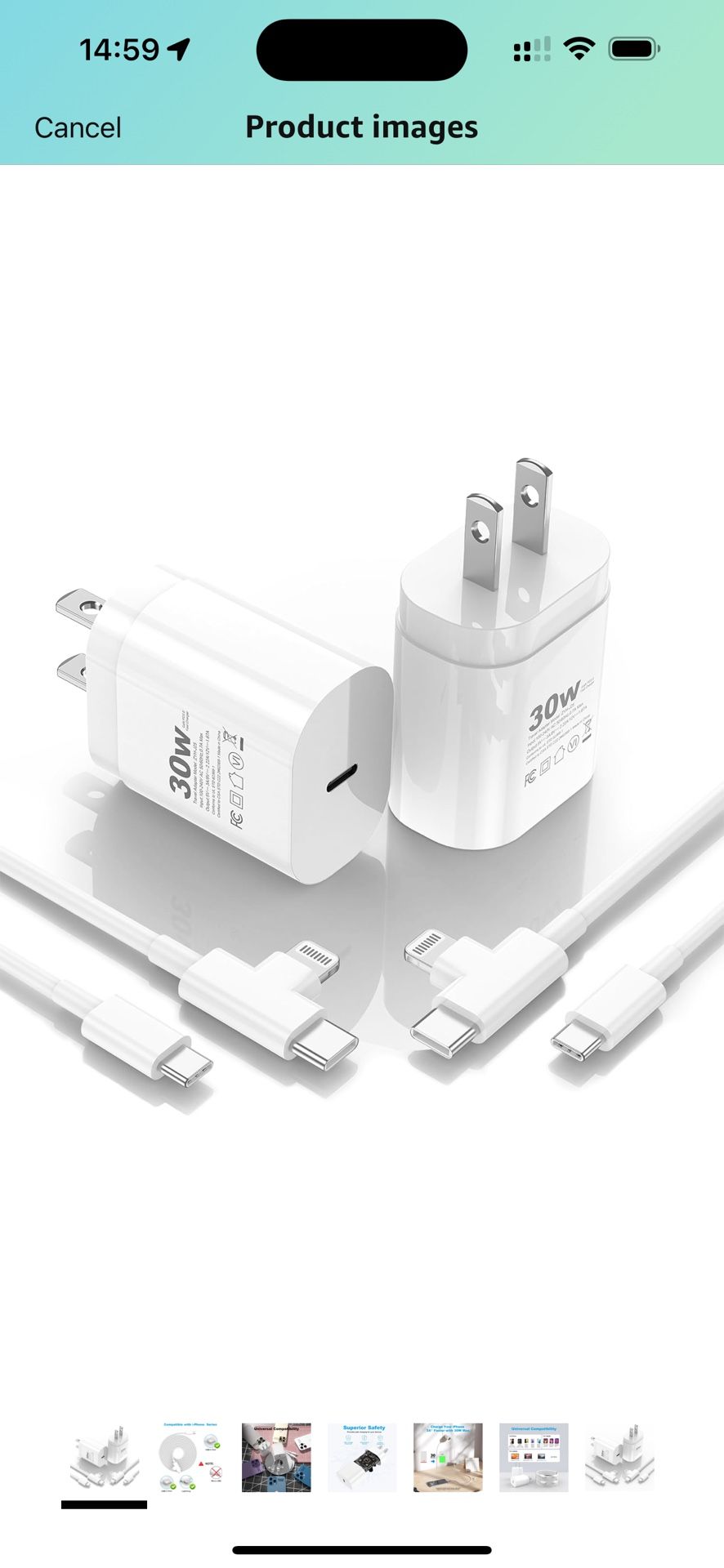 Brand New    [2025 Upgraded] 30W iPhone 16/15/14/13/12 Charger Fast Charging Block with 6FT Long C to Type C& Lightning Cable https://offerup.com/redi