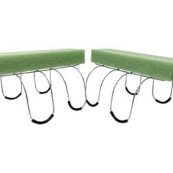 New 2 Pack 12 Inch Wire Rustproof Galvanized Gravestone Saddle Cemetery Headstone Saddle with StyroFoam Attached