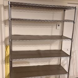 Chrome wire shelving unit 6-shelf rolling storage