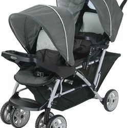 Lightweight Double Stroller with Tandem Seating, Glacier