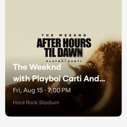 The Weeknd Concert Tickets (Friday 8/15)