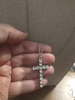Rhinestone cross necklace