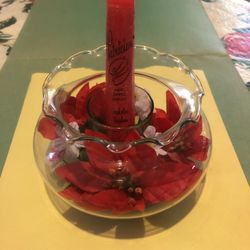 Christmas Poinciana Candle Centerpiece 