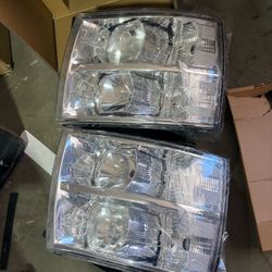 Factory Style Headlights (Chrome) 07-14 Chevy Silverado
