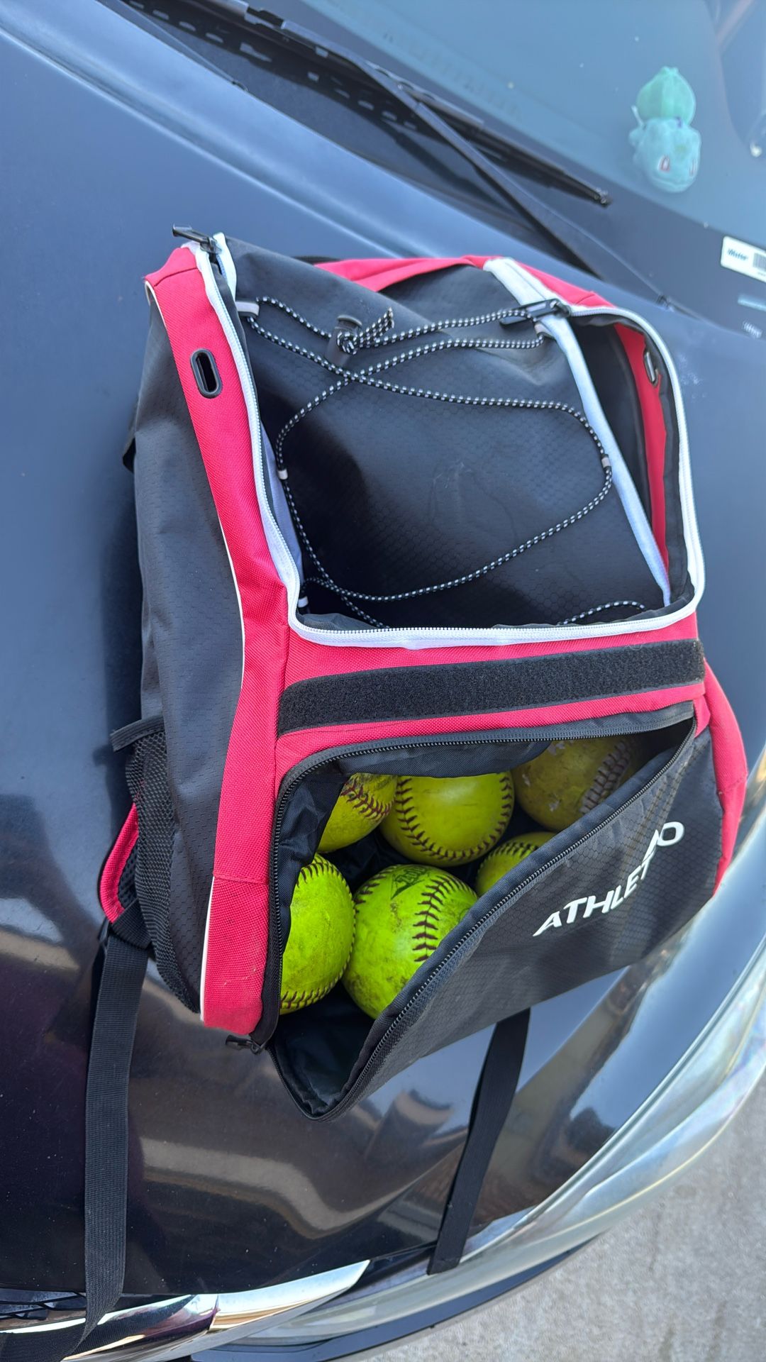 Softball Backpack With Softballs 