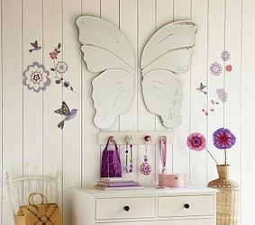 Large Butterfly Mirror W/3 Small Mirrors