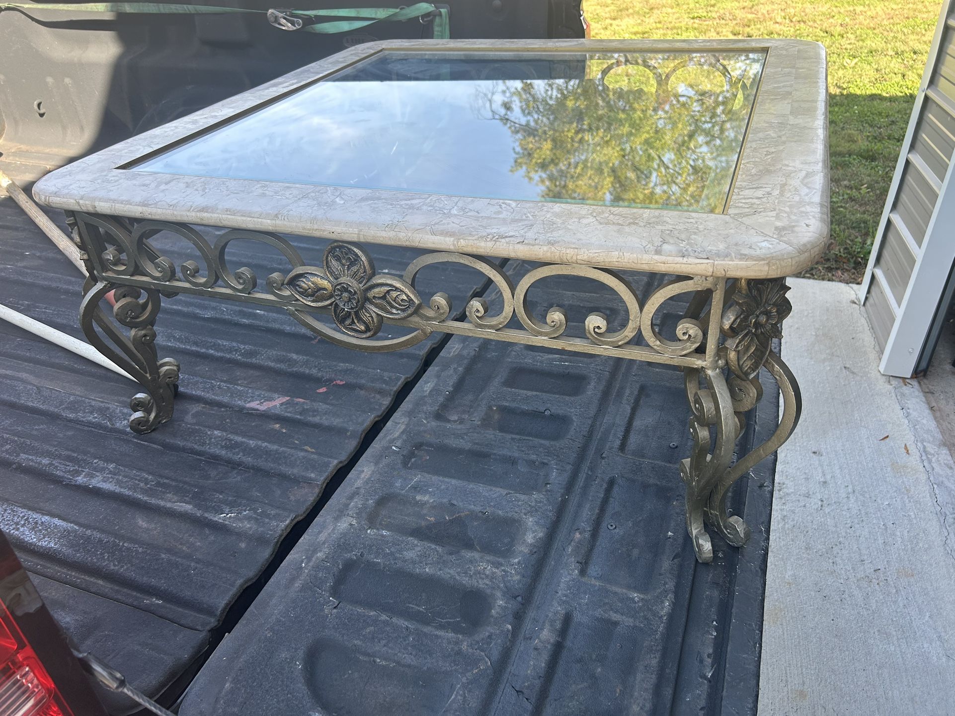Glass Top Table / Metal