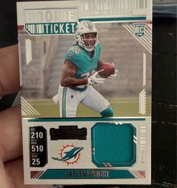 2024 Contenders Rookie Ticket Swatches Jaylen Wright relic card Miami Dolphins.