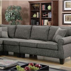 Brand New Dark Grey Fabric Sectional