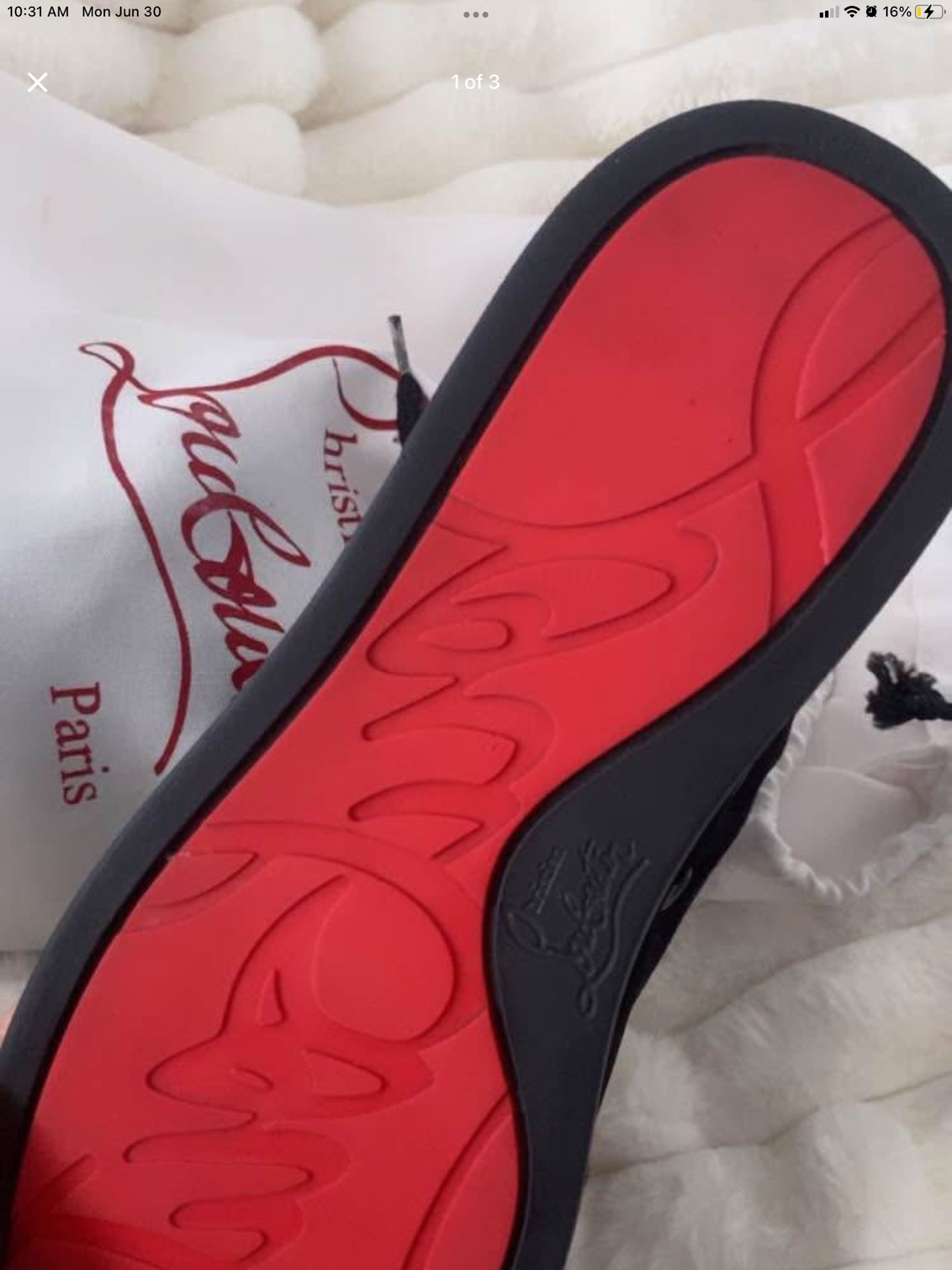 Christian Louboutin Red Bottom Sneakers- Women’s Size 9 - Like New