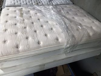 Two twin size mattress and box spring sets and 2 iron headboard /footboard and rails complete twin beds like new for ikea $300.00 takes all.