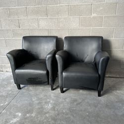 Leather Black Twin Chairs
