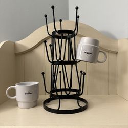 Metal Mug Holder & Two Coffee Mugs ☕️☕️