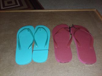 two pair of flip flops