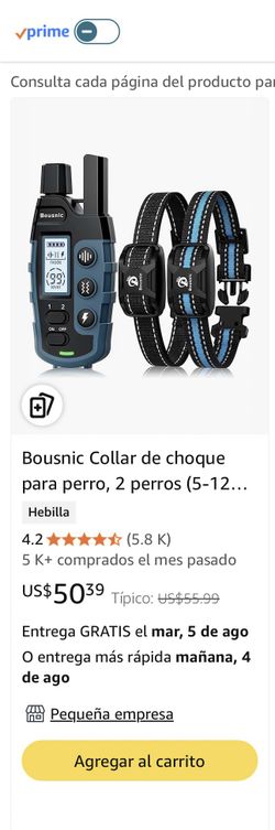 Collar de choque para perro, 2 perros (5-120 libras) – Collar de entrenamiento impermeable de 3300 pies para perros grandes, medianos y pequeñ