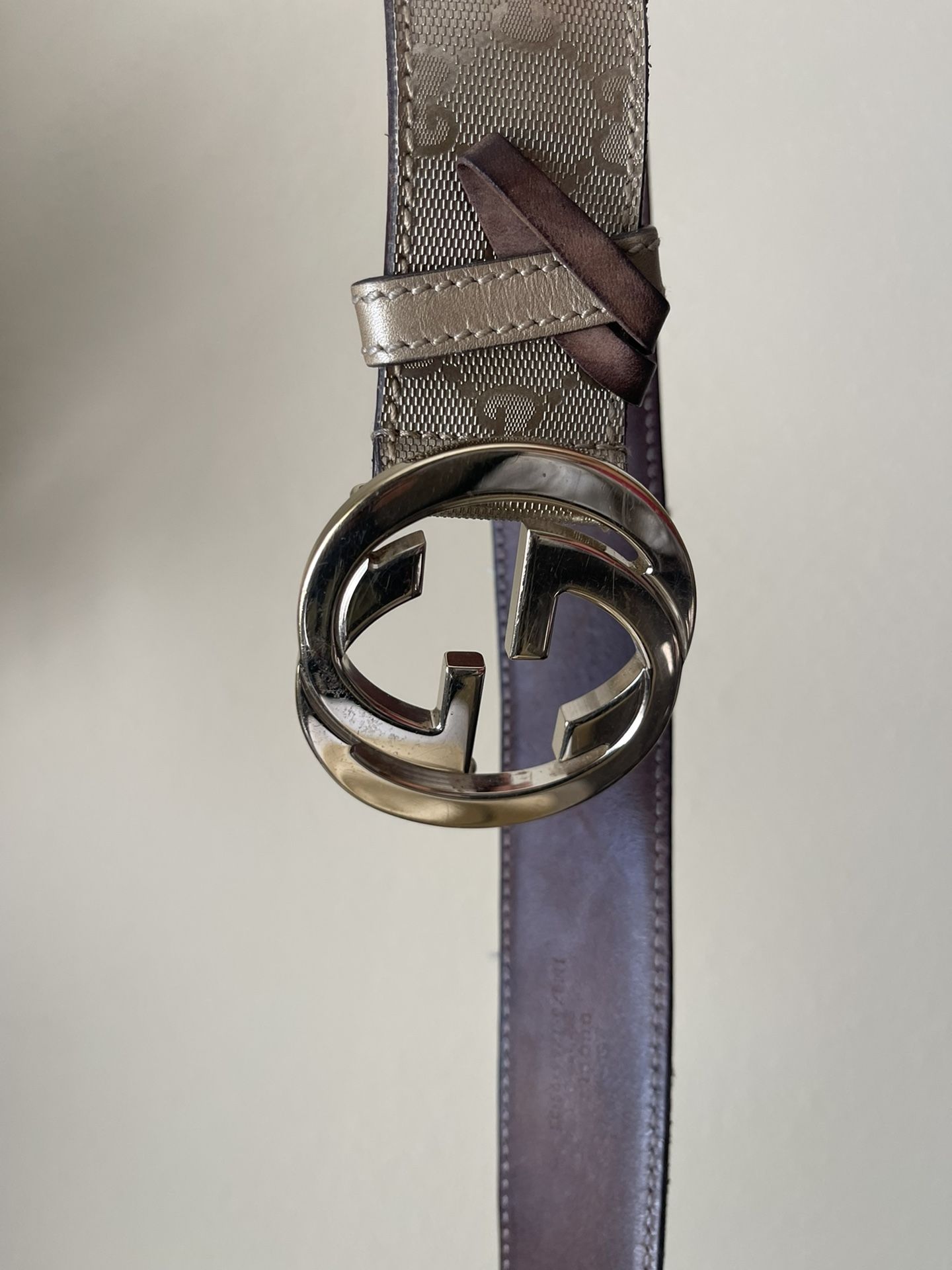 Gucci Gold Supreme Leather Belt with GG Buckle