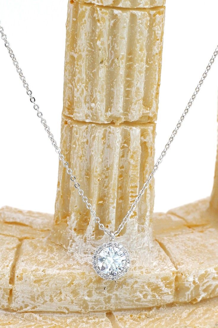Sterling silver flashing crystal necklace