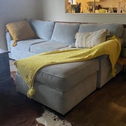 Light Gray Modern Reversible Sectional Sofa