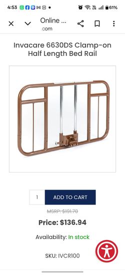 2,  Clamp-on Half Length Bed Rails $50 each