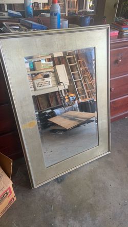Large Wall Mirror with Silver Frame