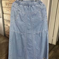 Woman’s Long  XS Jean Skirt , By Ebossy 