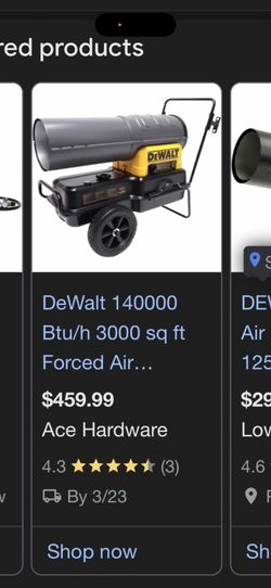 DeWalt 140,000 btu/h 3000 sq ft Heater