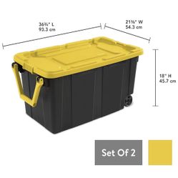 Sterilite plastic 40 gallon stacker tote with wheel