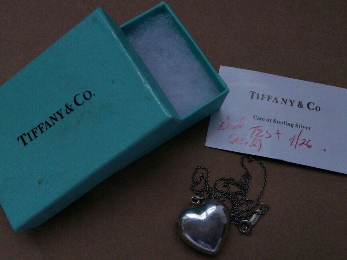 Tiffany & Co. 925 Sterling silver Puffy heart necklace, Italy