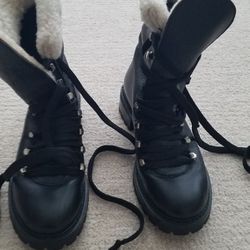 New Black LaceUp Combat-style Boots-Women 7.5