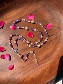 Handmade Purple Catholic Rosary