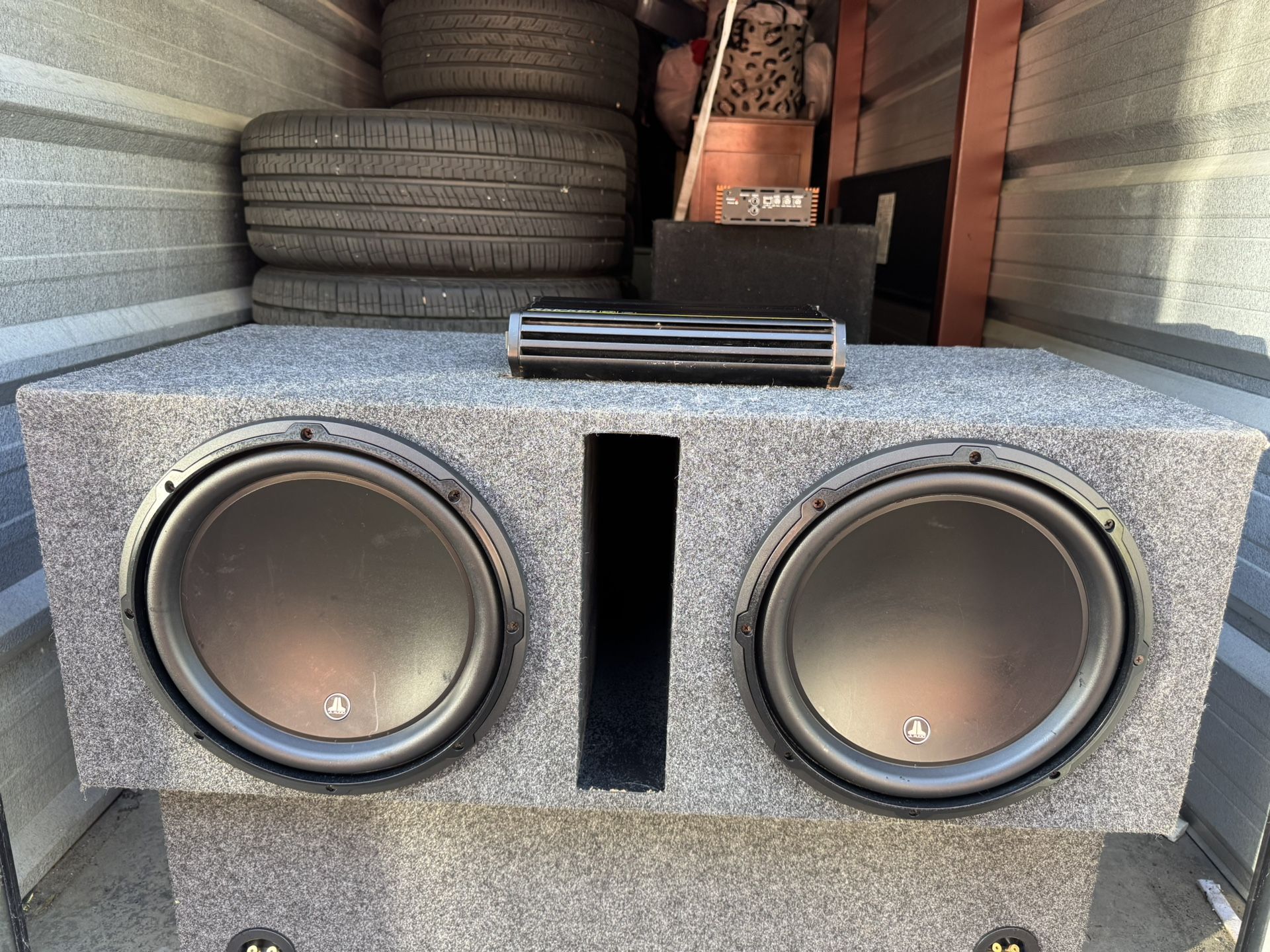 Insane Setup 2 12"JL Audio W3v3 subs in ported box and kicker 1,200w Monoblock amp