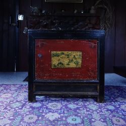 18th Century Solid Wood Hand Painted Side Board 