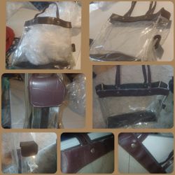 Clear Transparent Tote Bag - Stadium Bag With Side Cellular Phone Pocket 