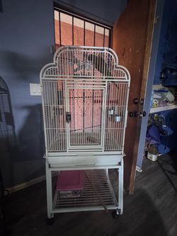 Large Bird Cage with Stand on Wheels