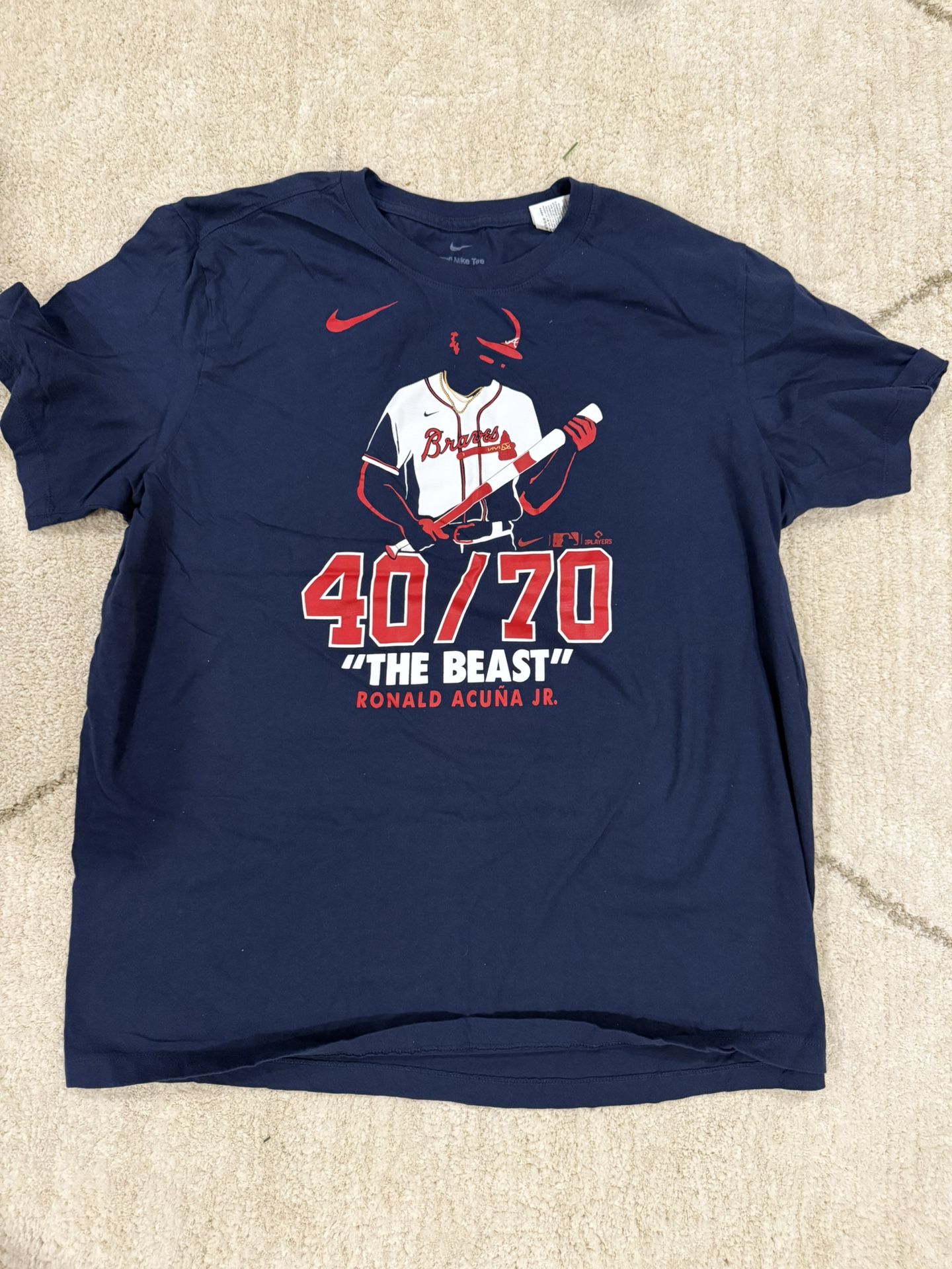Ronald Acuña Jr 40/70 braves 2023 "The Beast" Tee Size XL