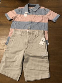 Gap Boys Outfit shorts and button up 