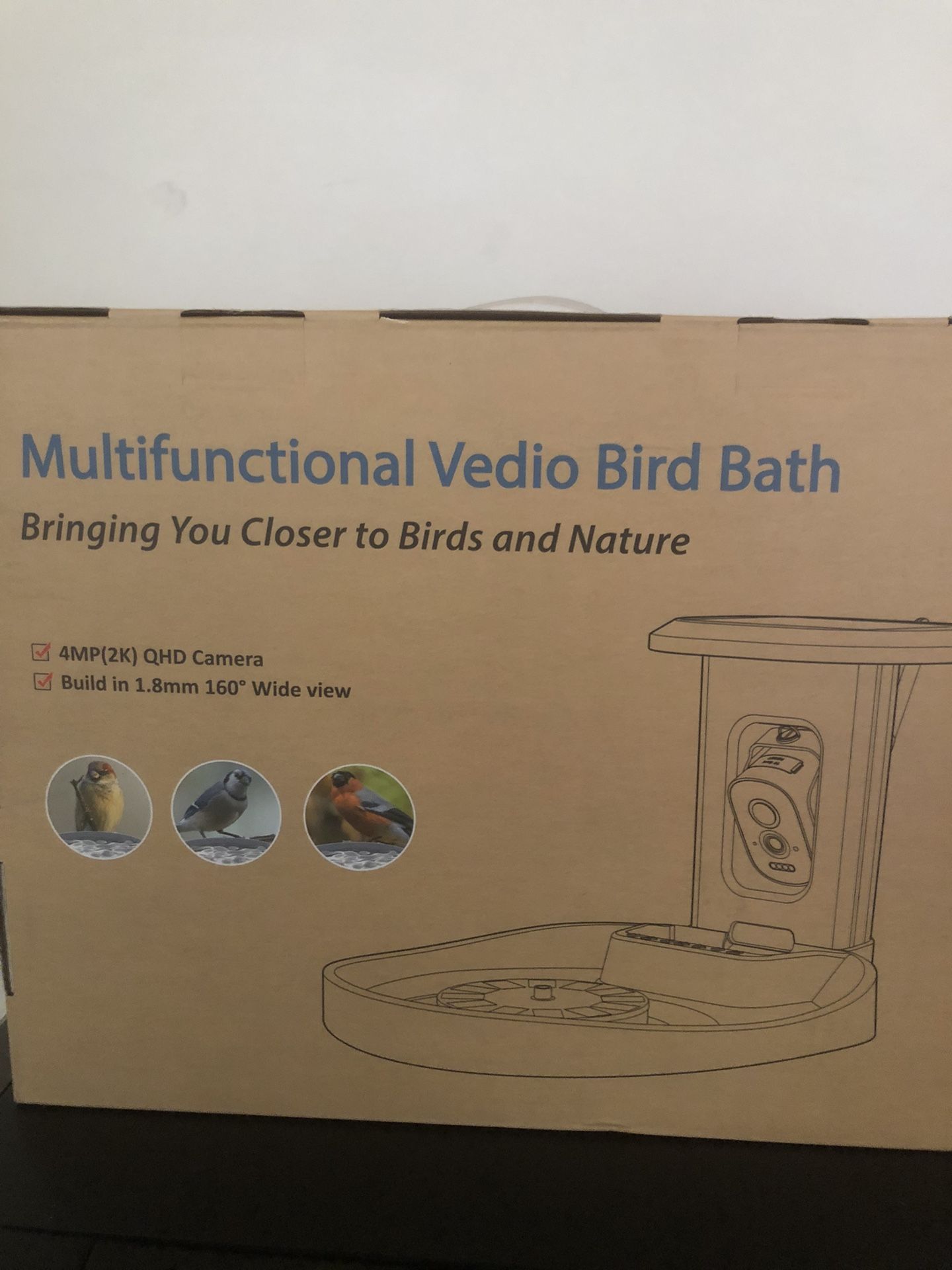 Multifuncional Video Bird Bath & Feeder