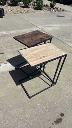 Two C shaped tables for sofa