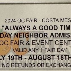 One Ticket For OC Fair