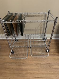 📣 Rolling 2‑Drawer Hanging File Cart – Like New – $29 OBO