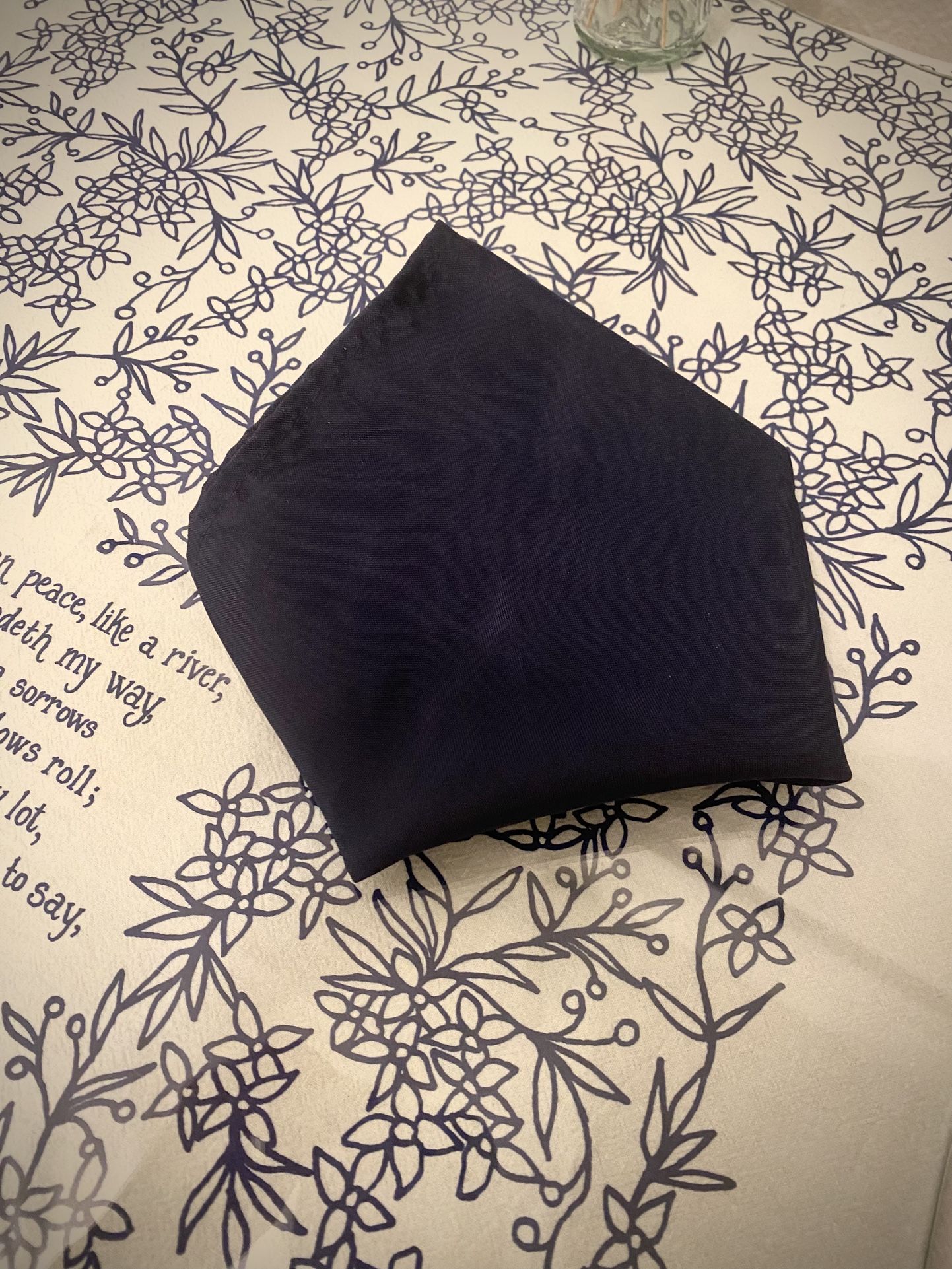 Free navy polyester napkins