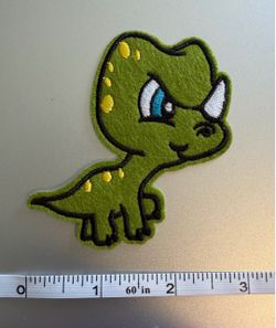 Green Dinosaur Iron On Patch New