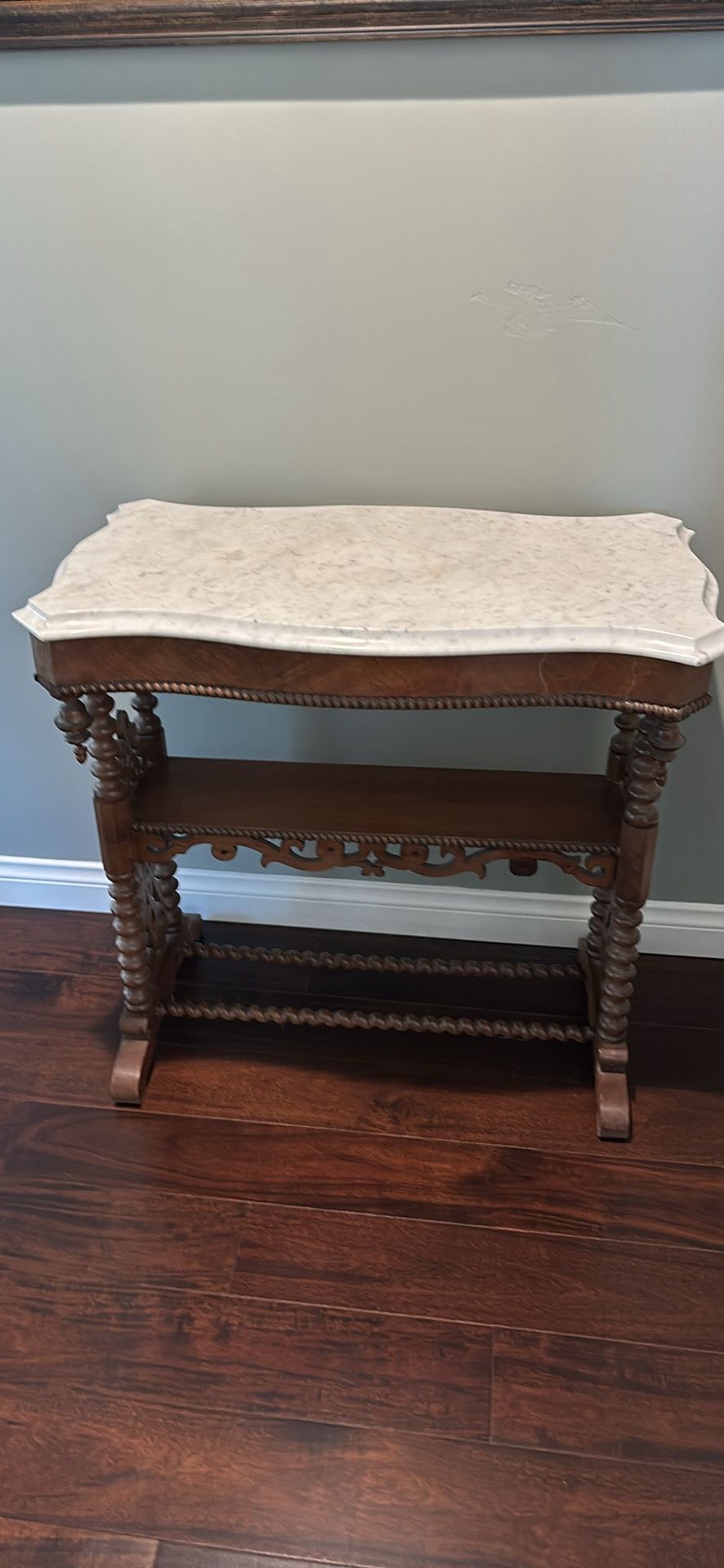 Antique marble top side table