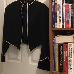 Uniformal Black And Gold Blazer  Small Excellent Condition Made In Great Britain 