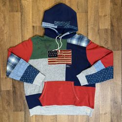Polo Ralph Lauren Vintage Dry Goods Patchwork Hoodie Size 2X